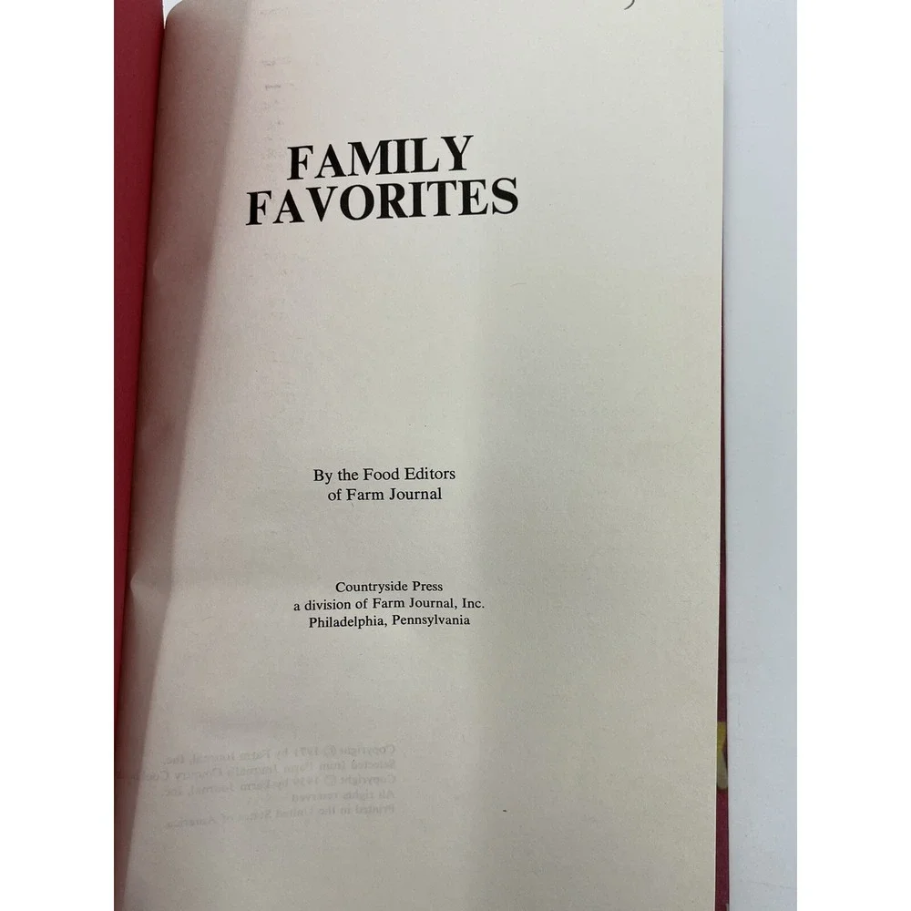 Farm Journal's Famous Country Cookbook Family Favorites 1971 Hardcover